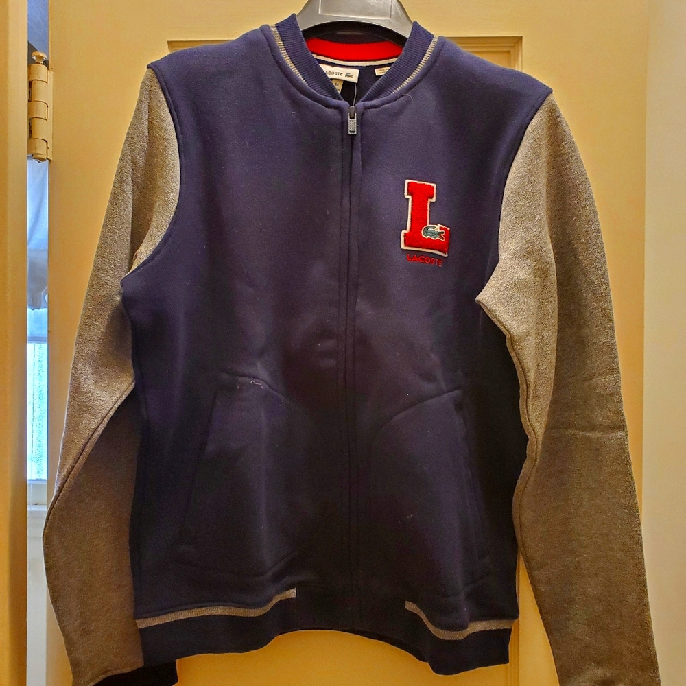 NEW Lacoste Knit Varsity Jacket for Boys-Sz 14